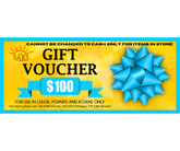$100 GIFT VOUCHER (ONLY TO GET ITEMS IN STORE)